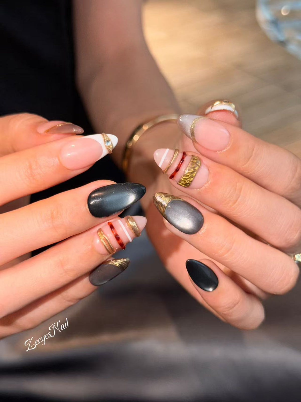 Midnight Alloy – Handmade Press-On Nails