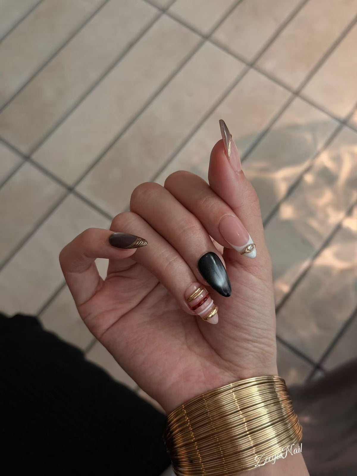 Midnight Alloy – Handmade Press-On Nails